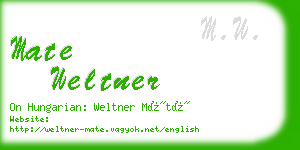 mate weltner business card